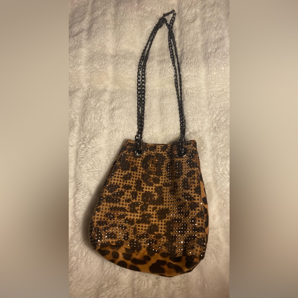 Leopard Print Chain Strap Bag